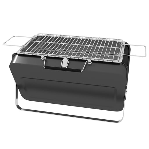 Outsunny - Metal Suitable-Style Portable BBQ Grill - Black