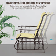 Outsunny - Outdoor Glider Chair, Patio Glider with Steel Frame and Mesh Fabric, Outdoor Chair for Backyard, Garden, Porch, Beige