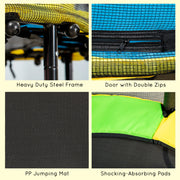Qaba 4.6FT Trampoline for Kids with Enclosure Net for Ages 3-6, Indoor Outdoor Use, Black