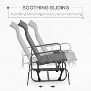 Outsunny - Patio Glider with Breathable Mesh Fabric, Outdoor Glider Chair, Garden Rocking Gliding Seat for Patio, Yard, Porch, Grey