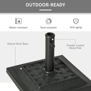 26 lb Heavy Duty Patio Umbrella Base, Square Resin Market Umbrella Stand for Outdoor, Garden, Backyard, Black