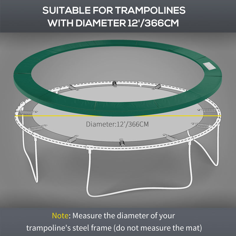 Soozier ⌀8ft Trampoline Pad ⌀96" Spring Safety Replacement Gym Bounce Jump Cover EPE Foam Green