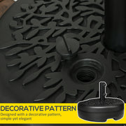 Plastic Half Round Umbrella Base, Sand or Water Filled Half Patio Umbrella Stand Holder 40lb Water or 46lb Sand, Black