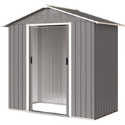 6.5x3.5ft Metal Garden Storage Shed for Outdoor Tool Storage with Double Sliding Doors and Vents, Light Grey
