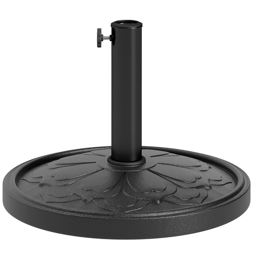 Outsunny - 26 lbs Resin Round Patio Umbrella Base, Umbrella Stand Base, Outdoor Umbrella Stand for Outdoor, Lawn, Poolside