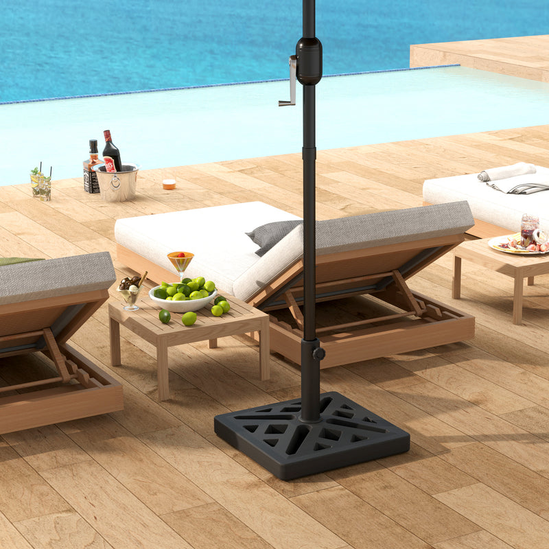 Outsunny - Umbrella Base, 33lbs HDPE Outdoor Umbrella Stand Parasol Stand with Cut-Out Design — 84D-352V00BK