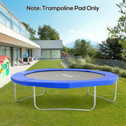 Aosom ⌀8ft Trampoline Pad ⌀96" Spring Safety Replacement Gym Bounce Jump Cover EPE Foam, No Holes for Pole, Blue