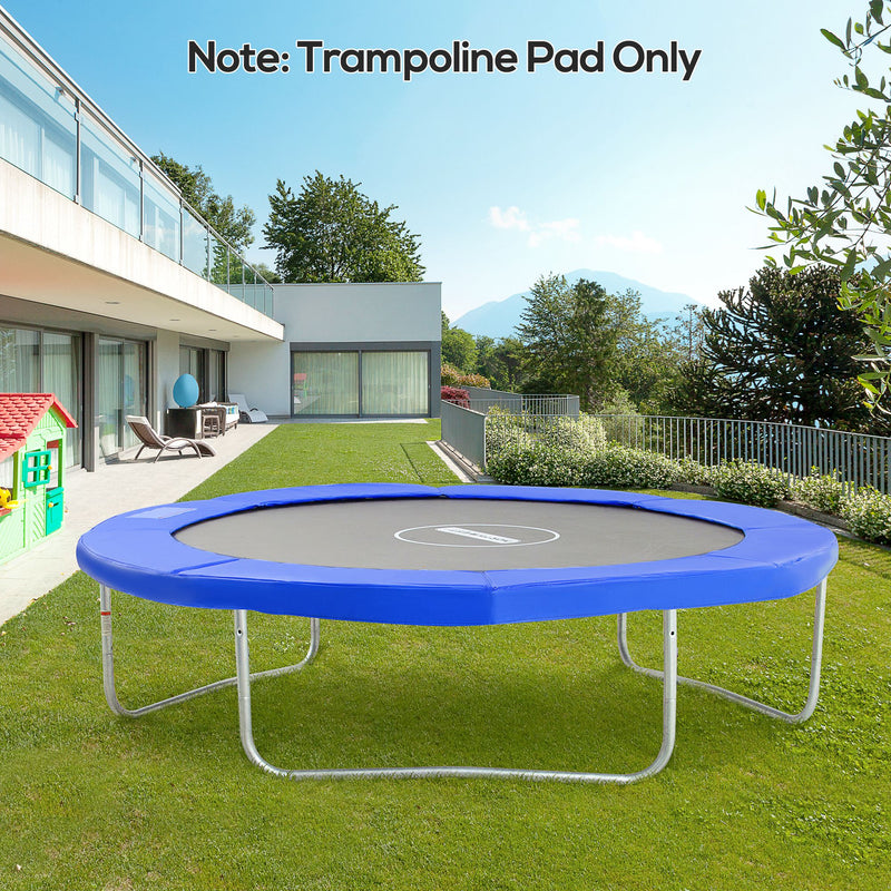 Aosom ⌀8ft Trampoline Pad ⌀96" Spring Safety Replacement Gym Bounce Jump Cover EPE Foam, No Holes for Pole, Blue