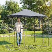Outsunny - 5 x 8.5 ft Pop Up Grill Gazebo with 2 Shelves, UPF 50+ Outdoor Instant Canopy Portable Shelter with Carry Bag, Dark Grey