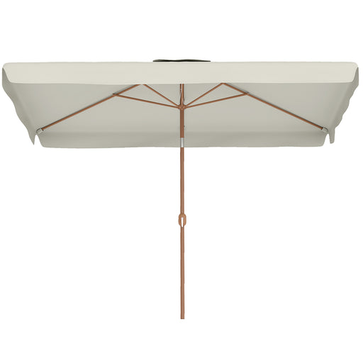 Outsunny - Patio Umbrella 118.1" x 78.7" Outdoor Parasol UV50+ Protection in White