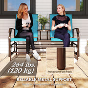 Outsunny - Patio Glider Rocking Chair 2 Person Outdoor Loveseat Rocker Garden Furniture Bench, Blue