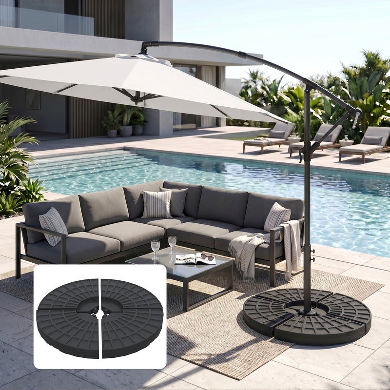 Outsunny - Set of 4 Umbrella Base Weights Outdoor Parasol Holder for Cross Base, Portable — 84D-061