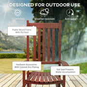 Outsunny - Wooden Porch Rocking Chair Outdoor Patio Rocker Garden Single Leisure Reclining Seat Armchair Wine Red