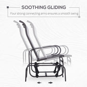 Outsunny - Outdoor Mesh Glider Swing Chair Patio Garden Rocking Gliding Seat Yard Porch Furniture, Brown Beige