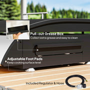 Outsunny - 2 Burner Liquefied Gas Grill, Portable Tabletop BBQ Grill, for Camping, Picnic, Silver