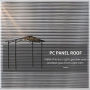 Outsunny - 8' x 5' Hardtop Grill Gazebo Aluminium BBQ Canopy Gazebo Outdoor Canopy with Side Shelves