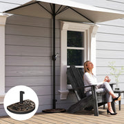 20 lbs Resin Half Round Patio Umbrella Base 20" Outdoor Decorative Parasol Stand Holder For Φ1.5", Φ1.9" Pole, Bronze