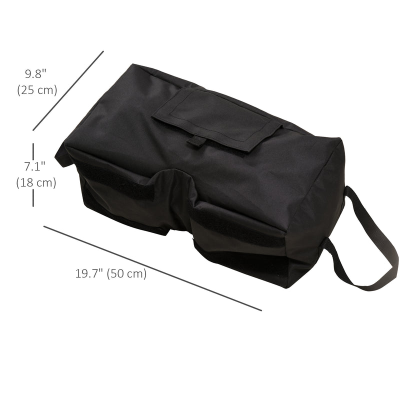 Outsunny - 2pc Umbrella Base Weight Bag, Garden Parasol Weight Base, Filled Sand Fits Most Umbrella w/ Scoop Up 55lbs, Black — 84D-054V00BK