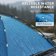 Outsunny - Car Awning Camping Tailgate Tent for SUV, 3000mm Waterproof Car Side Awning with Carry Bag, Light Blue