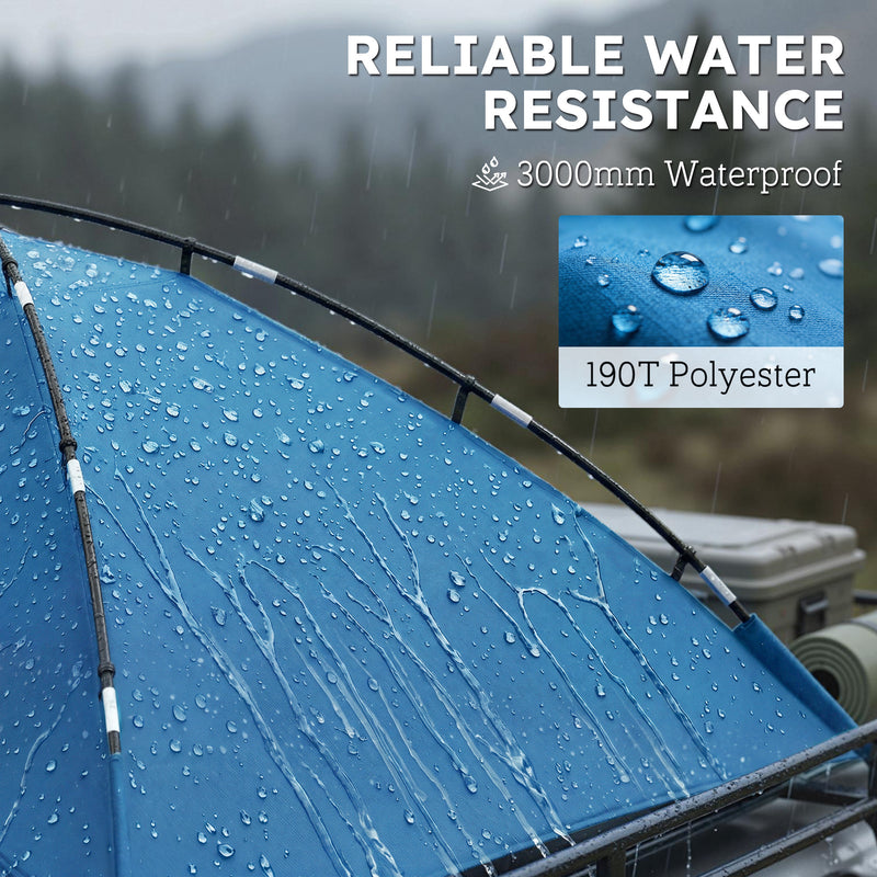 Outsunny - Car Awning Camping Tailgate Tent for SUV, 3000mm Waterproof Car Side Awning with Carry Bag, Light Blue