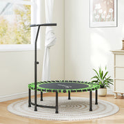 Soozier 45" Mini Trampoline for Adults, Foldable Fitness Exercise Rebounder with Adjustable Handle