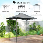 Outsunny - 5 x 8.5 ft Pop Up Grill Gazebo with 2 Shelves, UPF 50+ Outdoor Instant Canopy Portable Shelter with Carry Bag, Dark Grey