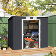7 x 4ft Galvanised Steel Garden Shed, with Foundation Kit - Dark Grey
