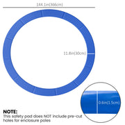 Aosom 12ft Trampoline Pad, Trampoline Replacement Safety Pad Mat Spring Cover, Water-Resistant, UV-Resistant, Tear-Resistant Edge Protection, No Holes for Pole, Blue