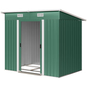 7'x 4' Metal Patio Storage Shed Garden Lockable Shed Tool Utility Storage Unit, Green