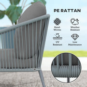 Outsunny - Garden Sofa with Cushions, 2-Seater Outdoor Balcony Rattan Sofa, 112 x 72 x 76 cm, Grey