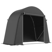 8' x 4' Portable Shed, Waterproof Bike Tent with Roll-up Zipper Door and Galvanised Metal Frame for Bike, Garden Tools