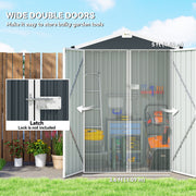 4.4' x 3' Outdoor Storage Shed with Double Doors, Metal Garden Shed for Backyard Patio