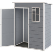 5 x 3FT Garden Shed with Floor, Outdoor Storage Shed with Lockable Door, Window and Vent for Backyard, Patio, Grey