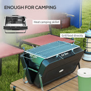 Outsunny - Metal Suitable-Style Portable BBQ Grill - Black