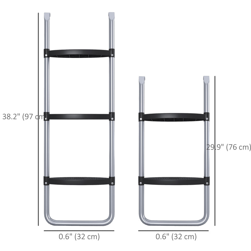Soozier Trampoline Ladder Steel, 2/3 Steps Outdoor Trampoline Accessories, 38 Inch Length