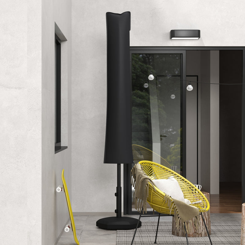 Outsunny - Parasol Cover, Patio Cantilever Cover, Banana Umbrella Cover with Zipper, Black — 84B-064V00BK