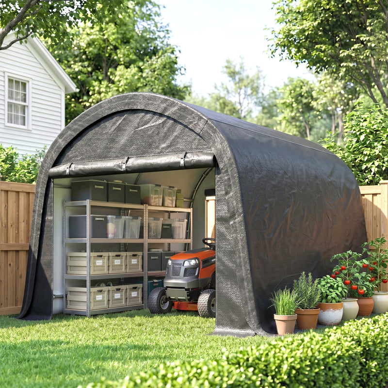 10' x 10' Outdoor Storage Tent, Heavy Duty and Waterproof Portable Shed for Bike, Motorcycle & Garden Tools
