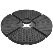 Outsunny - 4PCs Cantilever Umbrella Base Weights for Offset Banana Parasol, Wicker Effect HDPE Water or Sand Filled Patio Umbrella Weights with Built-in Handles, Black