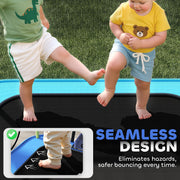 Qaba 6.9FT Kids Trampoline with Safety Net, Slide, Swing, Toddler Trampoline for 3-6 Years Old Outdoor