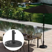 48 lbs Patio Umbrella Base Round HDPE Umbrella Base For 1.5" or 1.9" Outdoor Umbrella Poles Φ18.9" x 15.2" H Black