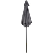 Outsunny - 6.6FT Patio Umbrella, Outdoor Parasol with 6 Solid Ribs, Dark Grey