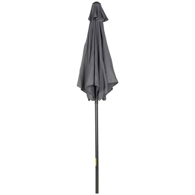 Outsunny - 6.6FT Patio Umbrella, Outdoor Parasol with 6 Solid Ribs, Dark Grey