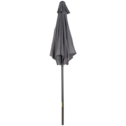 Outsunny - 6.6FT Patio Umbrella, Outdoor Parasol with 6 Solid Ribs, Dark Grey