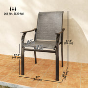 Outsunny - Patio Chairs Set of 2 with Armrest and High Backrest, for Backyard, Balcony, Porch, Poolside, Deck, Garden, Brown