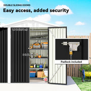 6.5' x 4' Outdoor Storage Shed, Metal Garden Shed with Lockable Double Doors, 4 Vents, Dark Grey