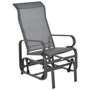 Outsunny - Patio Glider with Breathable Mesh Fabric, Outdoor Glider Chair, Garden Rocking Gliding Seat for Patio, Yard, Porch, Grey