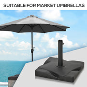 44lbs Square Cement Patio Umbrella Base Stand, Outdoor Garden Parasol Base Umbrella Weight Stand Holder Fits Φ1.3", Φ1.5" and Φ2.0" Pole - Black