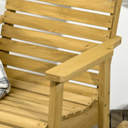 Outsunny - Wooden Outdoor Rocking Chair, Patio Traditional Rocking Chair, Slatted Structure Porch Rocker w/ Armrest for Both Outdoor and Indoor, Light Brown