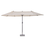 15ft Double-Sided Patio Umbrella Rectangular Parasol Sun Shelter Canopy Shade UV Protection w/ Hand Crank