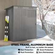 5.2' x 3.5' Outdoor Storage Shed, Easy to Assemble Metal Garden Shed, for Backyard, Lawn, Patio, Light Grey